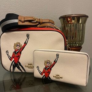 Coach X Marvel Jes Coach Crossbody Purse with matching wallet